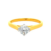 22k Yellow Cubic Zirconia Solitaire Cocktail Rings in size 7 and total gold weight of 4.09g